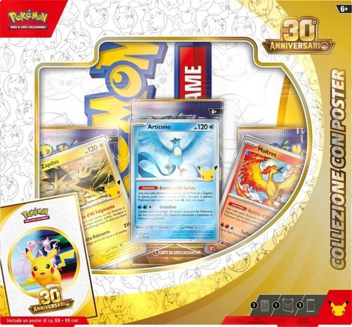 Pokémon Collezione con Poster 30° Anniversario ITA - Articuno Zapdos Moltres